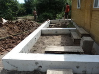 Фундамент под веранду 4х7