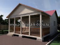 Kaркасная веранда к бревенчатому дому 6х3